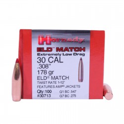 100 Ogives HORNADY Cal 30...
