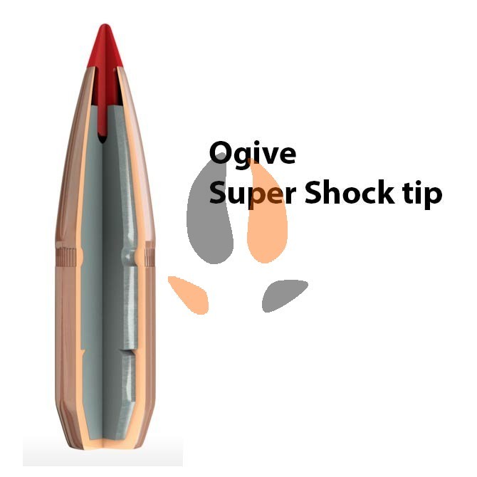 Balles Hornady ogive Super shock tip