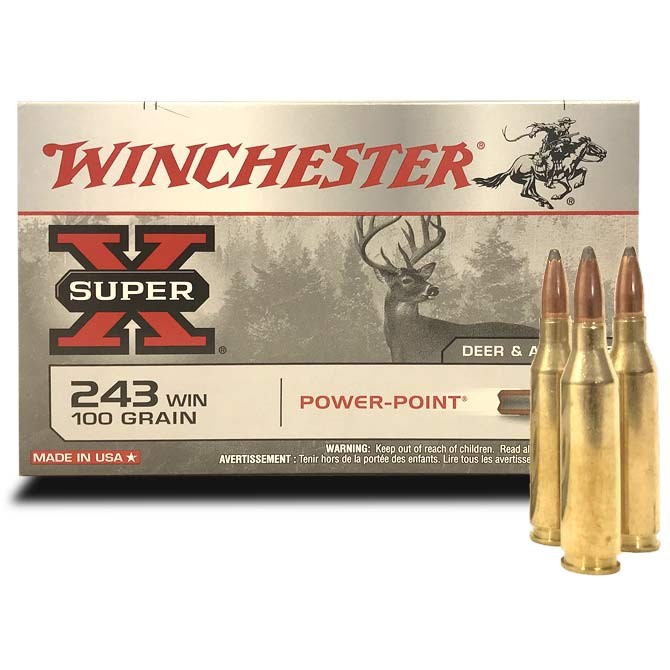 Winchester Power Point  243 Win : 100 Grs, sur chasse-concept.com