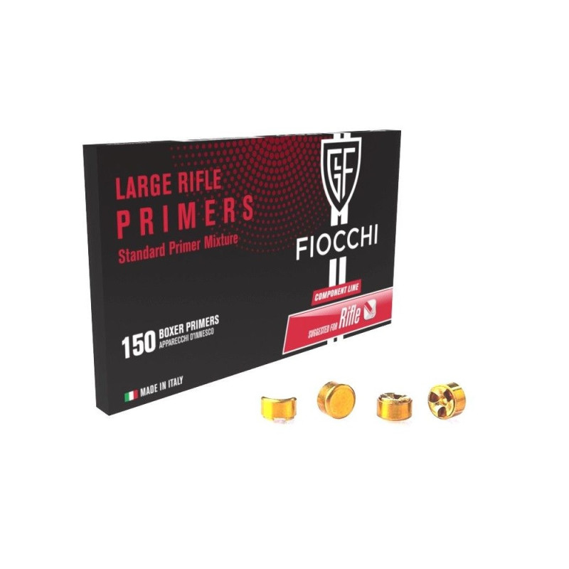 150 Amorces FIOCCHI Large Rifle - Fiabilité et Performance pour Rechargement gros calibre 150 Amorces FIOCCHI Large Rifle - Fiabilité et Performance pour Rechargement gros calibre