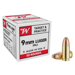Munitions WINCHESTER 9x19mm FMJ 124 gr X50