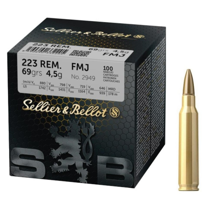 Munitions 223 Rem 69gr Sellier & Bellot  | Chasse Tir Concept