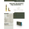 MUNITIONS SELLIER & BELLOT CALIBRE 300 BLACKOUT FMJ SUBSONIC 200gr - 13g x20