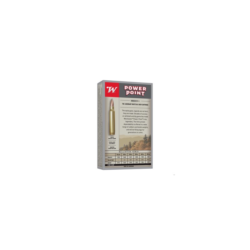WINCHESTER CALIBRE 30-06 POWER POINT 180gr
