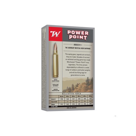 WINCHESTER CALIBRE 30-06 POWER POINT 180gr