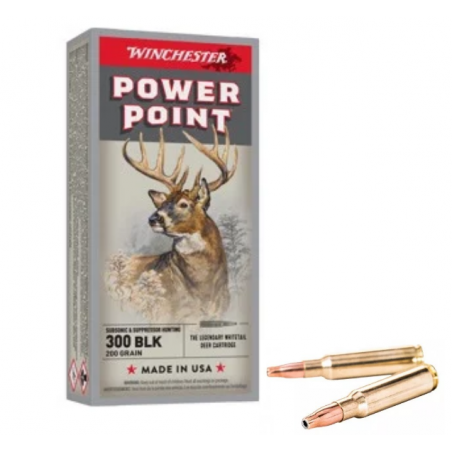 WINCHESTER CALIBRE 300 BLK POWER POINT SUBSONIC 200gr