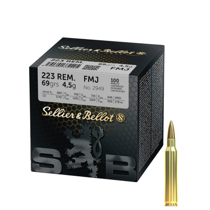 Munitions 223 Rem 69gr Sellier & Bellot  | Chasse Tir Concept