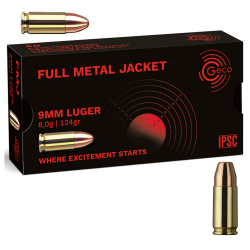 MUNITIONS GECO CALIBRE 9MM LUGER FMJ 124gr - 8g x50