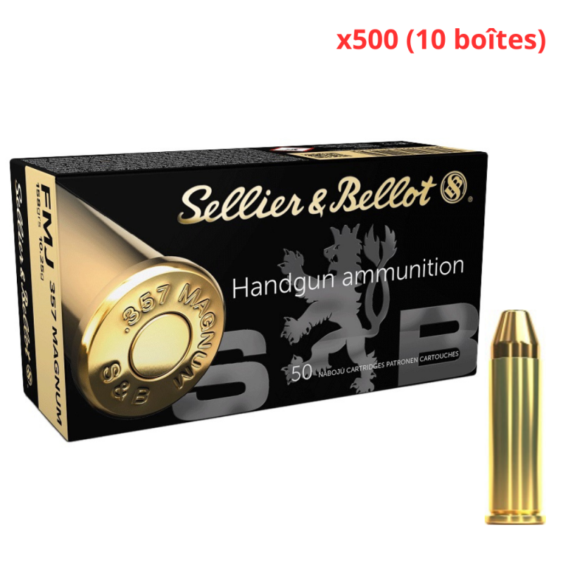 MUNITIONS SELLIER & BELLOT CALIBRE 357 MAG FMJ 158gr - 10.2g x500