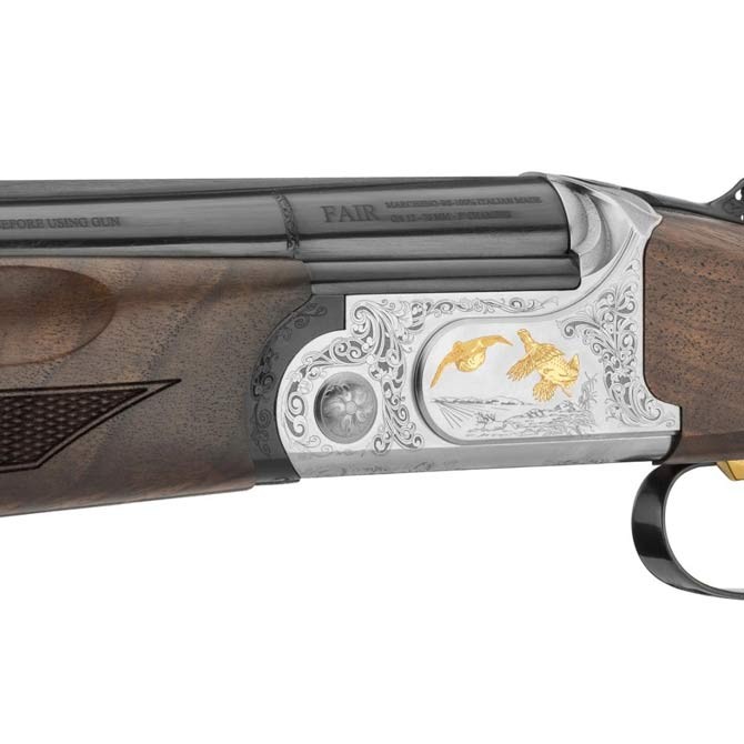 Fusil FAIR Superposé LUSSO ERGAL DC0812 Calibre 12 zoom gravure gauche