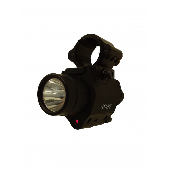 Lampe laser pour rail picatinny Hawke + adaptateur canon