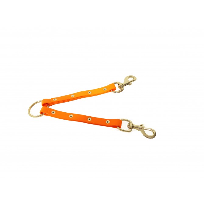 Coupleur 2 chiens orange fluo