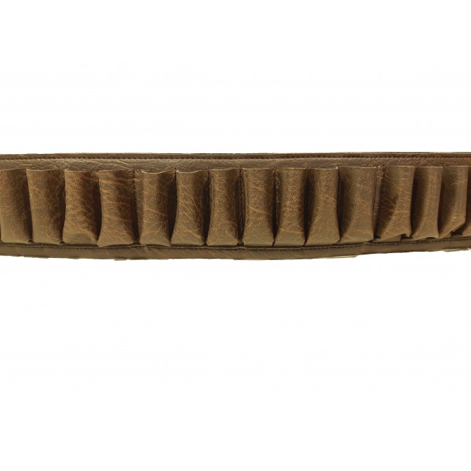 Cartouchière vinyle aspect cuire 20 emplacements calibre 12