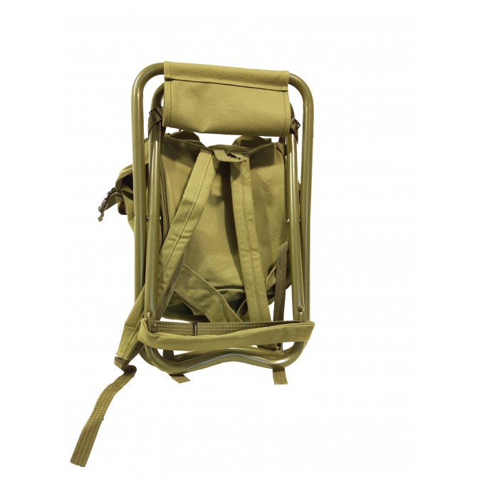 Siège de battue ou de randonnée avec sac kaki