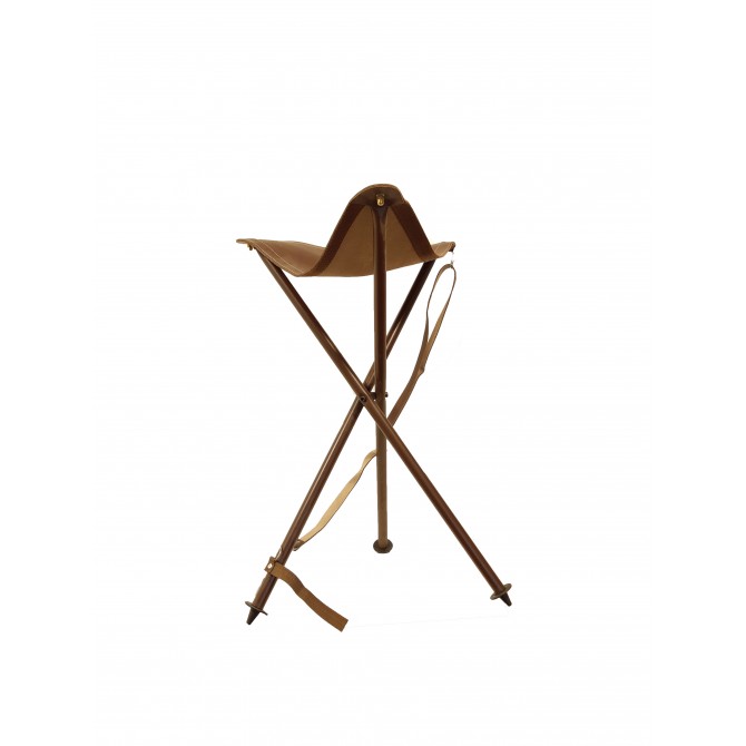 TREPIED METAL DESSUS CUIR LUXE 65CM