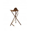 TREPIED METAL DESSUS CUIR LUXE 65CM