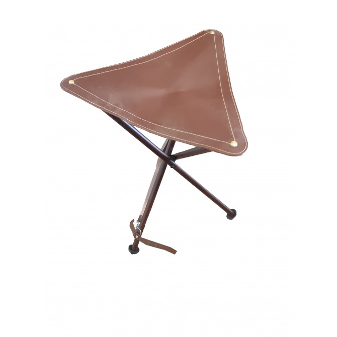 TREPIED METAL DESSUS CUIR LUXE 65CM