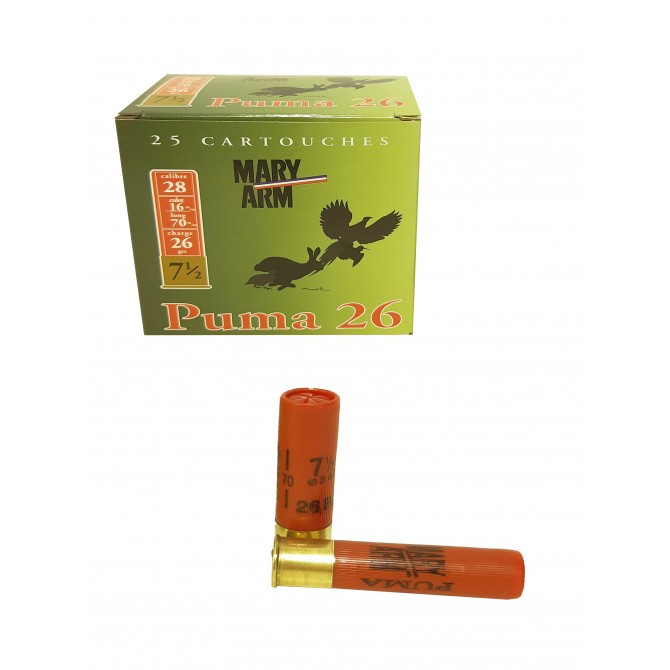 CARTOUCHE PUMA CALIBRE 28 - 26 GRAMMES