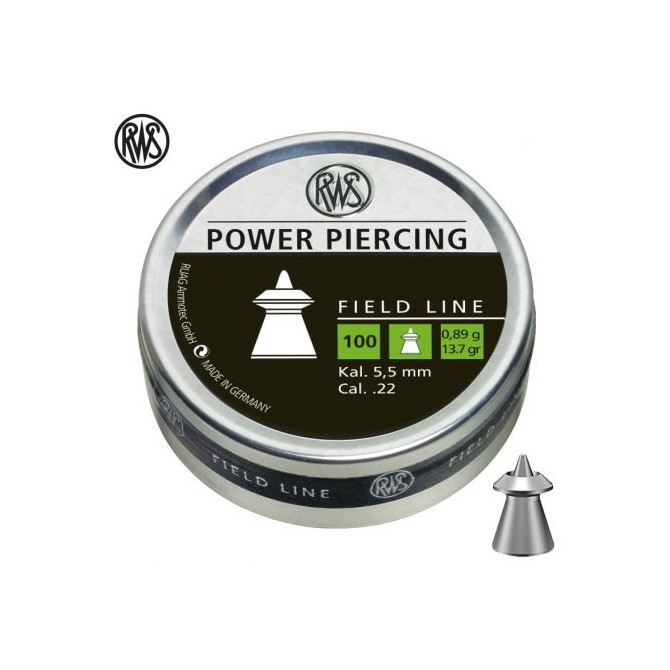 100 plombs RWS Power Piercing, calibre 5.5 mm