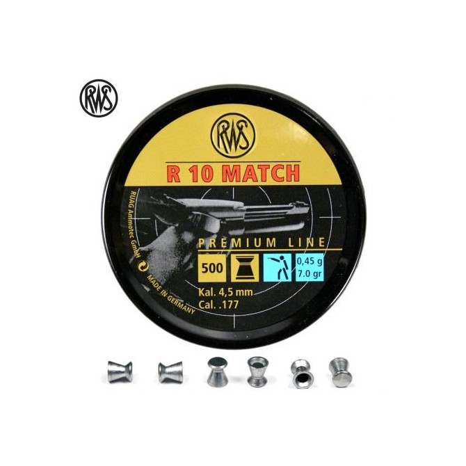 Boîte de 500 plombs RWS modèle R10 MATCH - Spécial pistolet