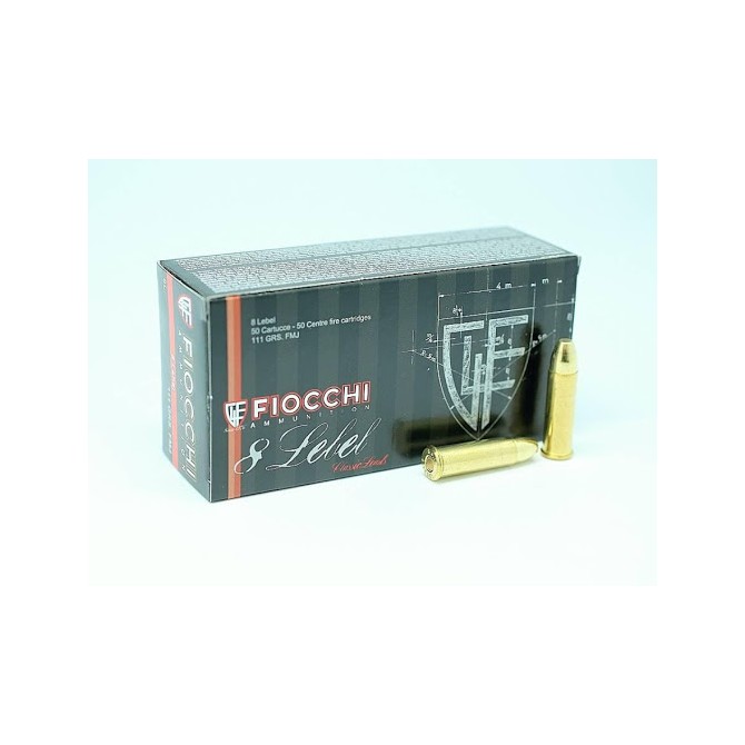 MUNITIONS FIOCCHI CAL 8MM LEBEL - 111 GR FMJ (X50)