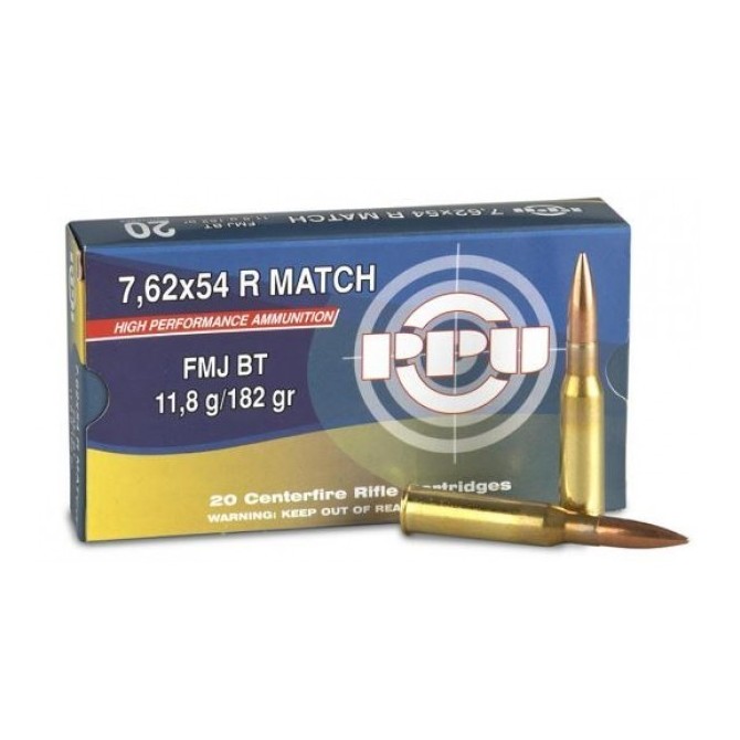 Cartouches à balle Partizan 7,62x54R Match FMJ BT Sniper