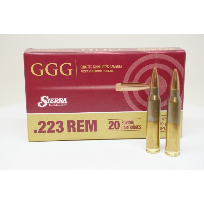 Munitions GGG 223 Rem HPBT Sierra MatchKing 77GR 4.99G