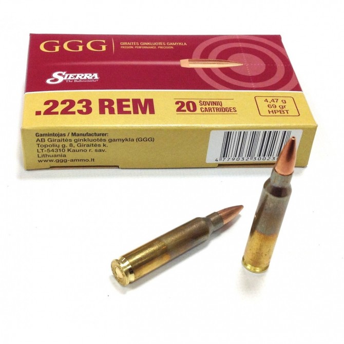 Munitions GGG 223 Rem HPBT Sierra MatchKing 77GR 4.99G