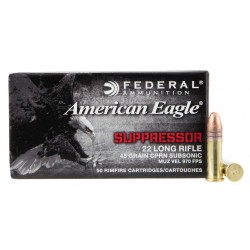 Munitions FEDERAL 22 LR Subsonic CPRN 45 Gr American Eagle