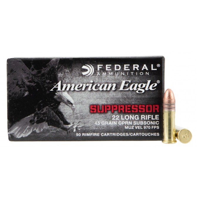 Munitions FEDERAL 22 LR Subsonic CPRN 45 Gr American Eagle