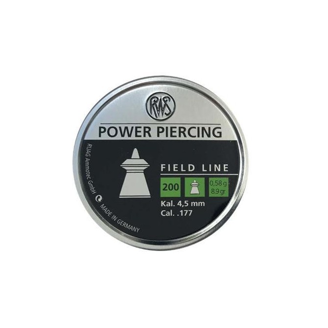 200 plombs RWS Power Piercing, calibre 4.5 mm