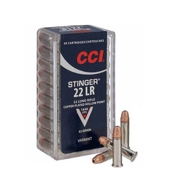 CARTOUCHES CCI 22LR STINGER 32GR CUIVREE PAR 50