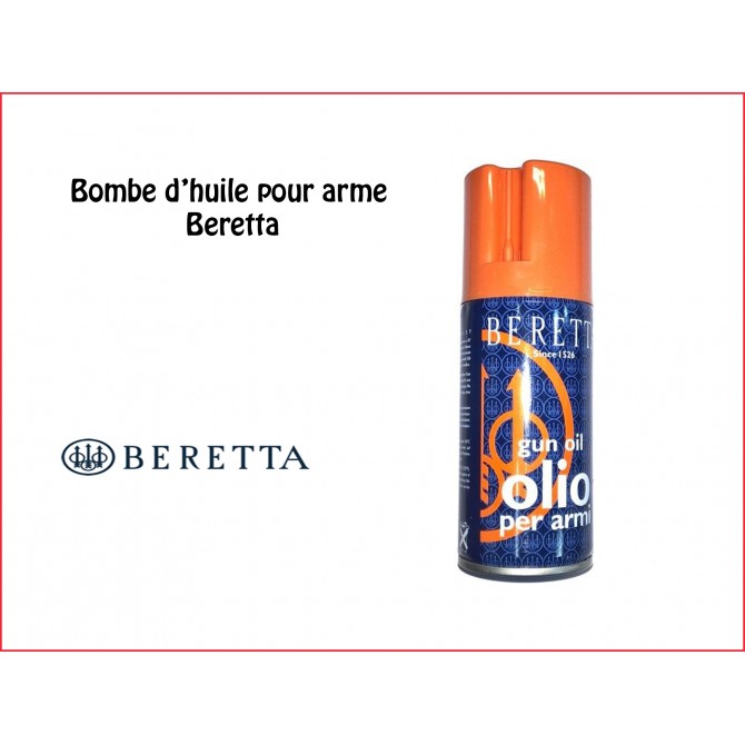 Bombe d'huile Beretta avec 3 embouts applicateurs, flacon de 125 ml