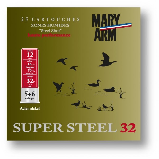 CARTOUCHE MARY ARM SUPER-STEEL 32 / CAL. 12 - 32 G