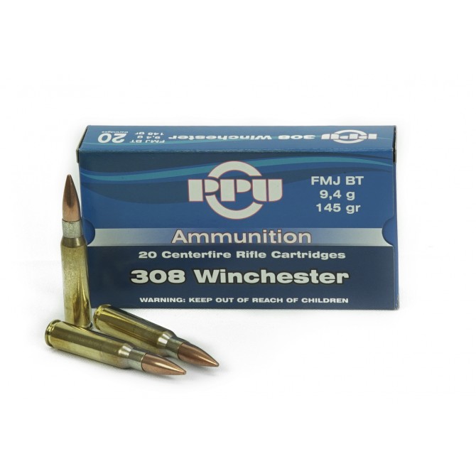 Munition PPU 308 WIN FMJ 145 grains Munition PPU 308 WIN FMJ 145 grains