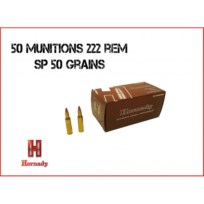 Cartouches à balle Hornady 222 Rem Spire Point