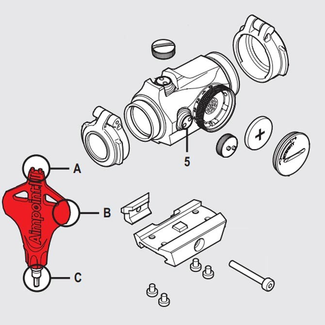 Aimpoint Micro H2 vue éclatée