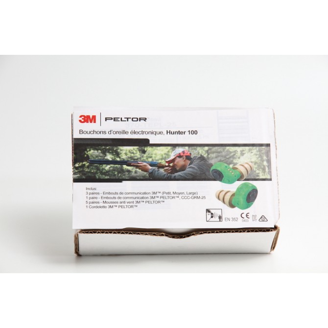Peltor bouchon d'oreille électronique Hunter 100
