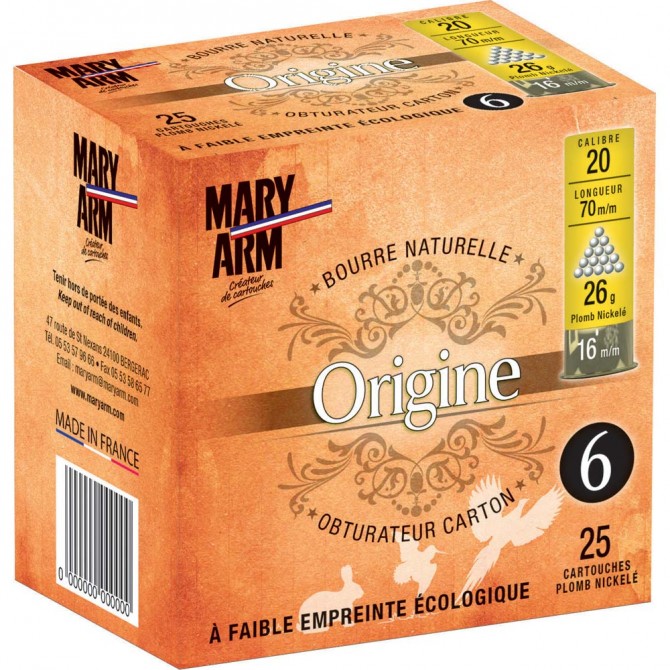 Boite de 25 cart ORIGINE 26g 20/70 pb 6