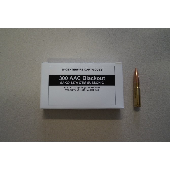 CARTOUCHES SAKO  MILITAIRE 300BLK SUBSONIC 220GR OTM CAISSE