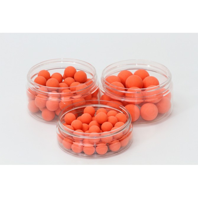 BILLES CAOUTCHOUC ORANGES CALIBRE 68  PAR 100