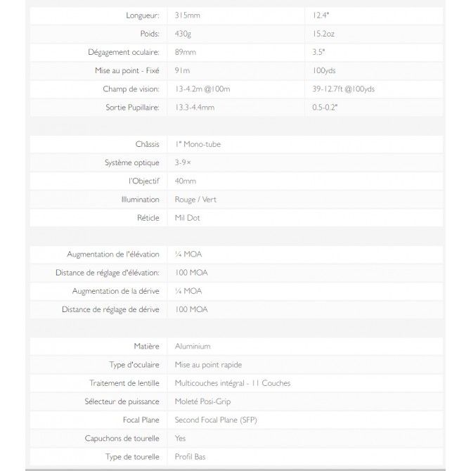 Lunette Hawke Vantage IR 3-9x40