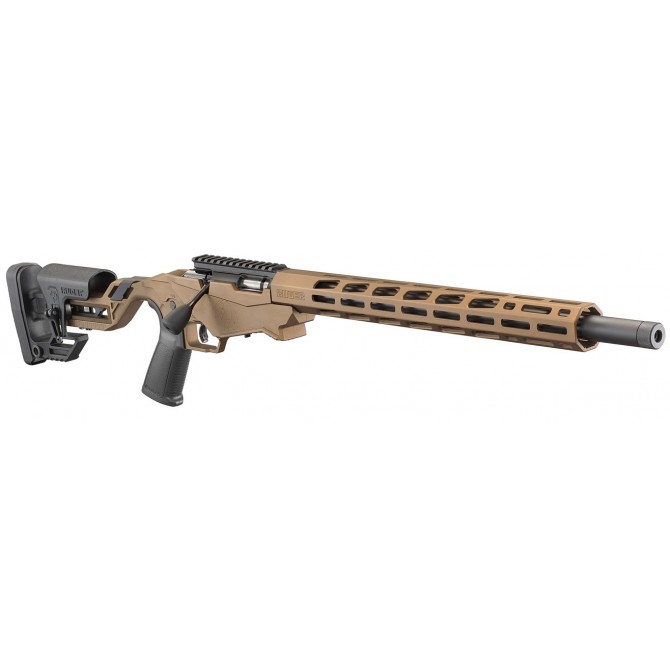Carabine RUGER PRECISION RIMFIRE 22LR 10 coups 18" 46cm fileté marron bronze