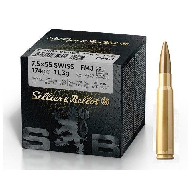 SELLIER BELLOT cal.7.5x55 Swiss FMJ /50