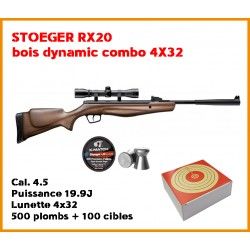Cara air Stoeger RX20 bois dynamic combo 4X32 hausse et guidon Cal. 4.5 - Puissance 19.9J