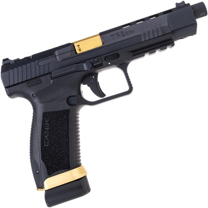 PISTOLET SEMI-AUTOMATIQUE CANIK TP-9 SFX MOD 2 CUSTOM NOIR ET OR CALIBRE 9X19