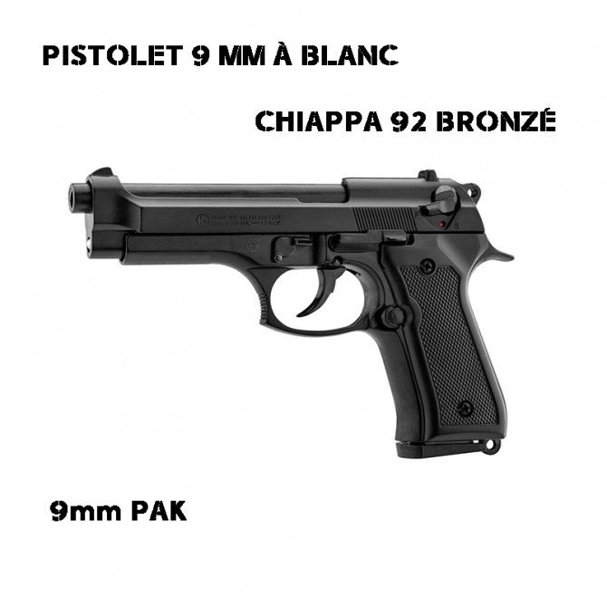 CHIAPPA PISTOLET 92 AUTO 9MM BL BRONZE