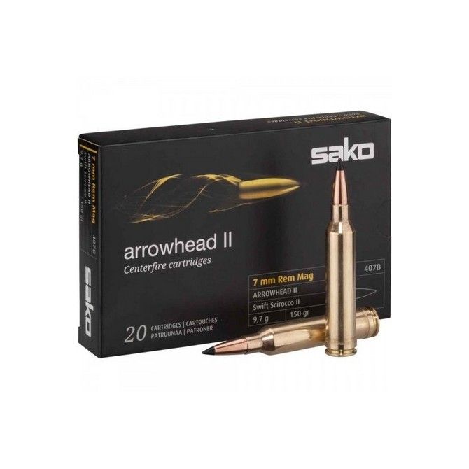 10 MUNITIONS SAKO ARROWHEAD II 7MM REM MAG 150 GR