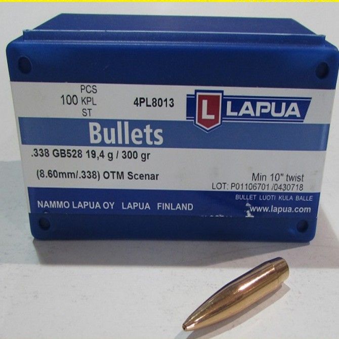 OGIVES LAPUA GB528 CAL 338 SCENAR 300 GRS 4PL8013