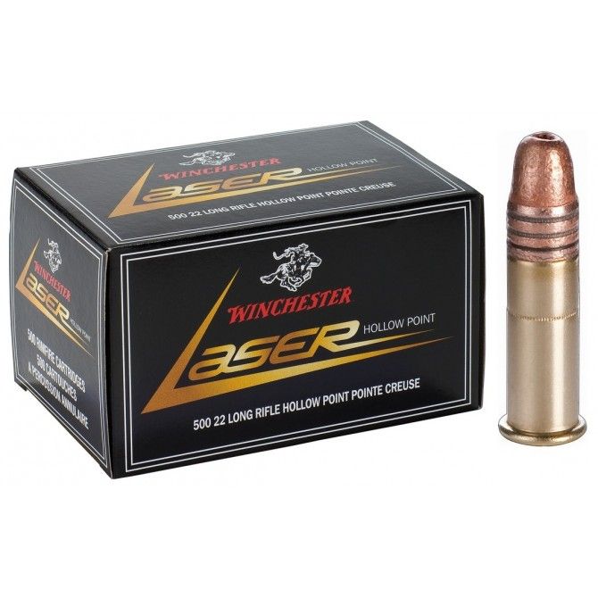 50 munitions Winchester Laser, calibre 22 LR